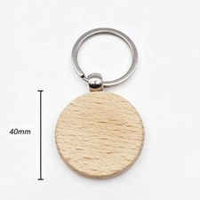 Multiple Types Beech Handmade Keychain Blanks DIY Engraved Wooden Key Ring Craft picture