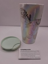 Starbucks Winter 2021 Ceramic Tumbler Pearl White Iridescent Siren Mermaid 12oz picture
