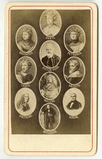 1870s CDV Montage of Literary Greats, Dante, Petrarca, Scribe, Beranger, Voltair picture
