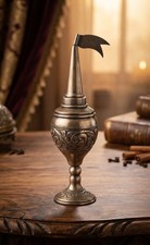 Rare Antique Jewish Israeli Besamim Spice Tower Havdalah Ritual Silver Tone picture