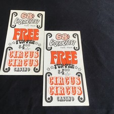 Pair 2 CIRCUS CIRCUS CASINO~LAS VEGAS~VINTAGE 1970 Free Admission Coupon Midway picture