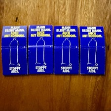 Rare 1980s German AIDS Awareness Matchbook Set Hamburg Condom Campaign picture