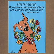 Unused Vtg MOTHER'S DAY Card FOR SISTER, Marmaduke Brad Anderson Gibson 1992 + ✉ picture