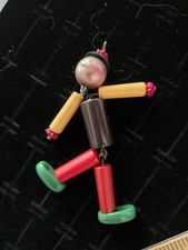 Antique 1930's 40's Bakelite Tykie Toys Clown Figurine Vintage Crib Toy Teether picture