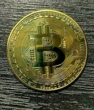 BTC Challenge Coin Souvenir Gold Plated Collectible Bitcoin Coin w/Case USA Ship picture