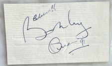 Brian May of QUEEN SIGNED Laminated business card picture