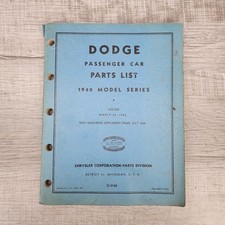 Vintage Dodge Passenger Car Parts List Catalog 1940 Model Series D-9168 Original picture