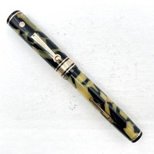 VTG Wahl Pen Decoband Fountain Pen Black Pearl Lever (No Nib/Feed) AS IS picture