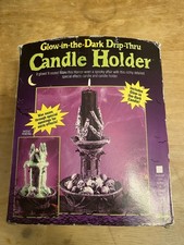 Vintage Fun World Glow In The Dark Candle Holder. Halloween. Complete. picture