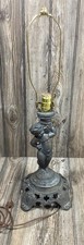 Vintage EF Industries Cir 1970 Aged Bronze Table Lamp Cherub No. 338 Working 26” picture
