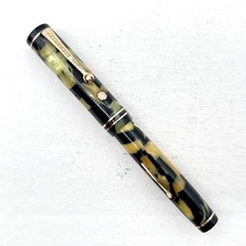 VTG Wahl Eversharp Gold Seal Demi Fountain Pen Black Pearl Lever (No Nib) AS IS picture