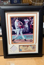 Cal Ripken Jr. 3000th Hit Signed Photo with Jersey Piece And Original Ticket  picture