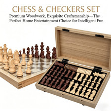 Professional Folding Chess Set - 33pcs Set (Including 16 Black Pieces, 16 White picture