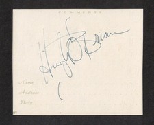 Hugh O'Brian American Actor Original Signed Autograph Cut Signature Wyatt Earp picture