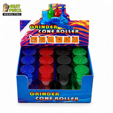 GRINDER MINI PLASTIC CONE ROLLER | 4 PART | 30MM | 007695 | 12CT/DISPLAY picture