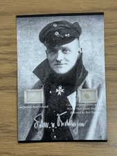 Manfred von Richthofen Red Baron Hair Strand & Plane Canvas Piece Relic Display picture