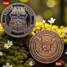 U.S. Border Patrol Challenge Coin – Home Land Security Copper Finish Metal Token picture