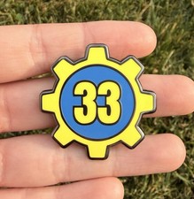 Fallout Vault 33 Enamel Pin, 1.5 Inch, Made By Hopefire Crafts picture