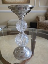 Vintage Glass and Metal Candle Holder 11