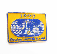 Lions Club Pin 1999 October Growth Award Blue Yellow Fraternal Badge Vintage picture