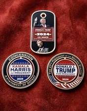 Rare Authentic President Donald Trump & JD Vance 2024 Campaign Challenge Coins picture