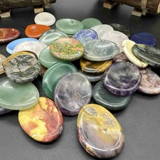 100pc natural mix quartz Worry Stones, Thumb Stones Massage Stone Heal Crystal picture