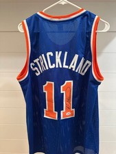 Rod Strickland Signed New York Knicks #11 Basketball Jersey – Leaf Witnessed COA picture