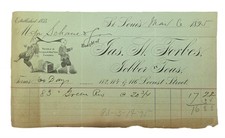 1895 antique JAS H FORBES st. louis mo TEA JOBBER INVOICEadvertising picture