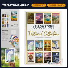 Yellowstone National Park Postcard Set - 12 Unique Hand-Illustrated Designs picture