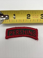 U.S. Military Army PERSHING Artillery Tab Tape Patch Rocker Ark Insignia 2.5” picture