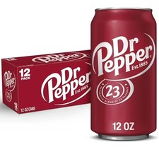 Dr Pepper Original Soda 12 fl oz Cans (12 Pack) - Classic Carbonated Soft Drink picture