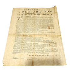 Vintage Style Declaration of Independence Parchment Document Replica Poster 1776 picture