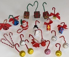 Lot 22 VTG 50s Blow Mold Flocked /Plastic Kitschy Christmas Picks Ornament Decor picture
