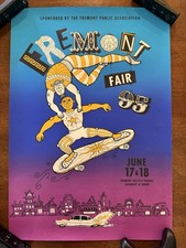 Lot of 3 Vintage Fremont Fair Seattle Posters 1995 1996 1997 McDougall Smool Art picture