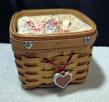 Longaberger Sweetest Gift Basket 2002 Fabric & Plastic Inserts Sweetheart Ser. picture