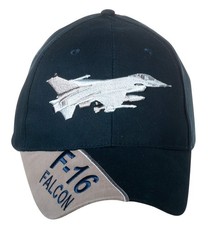 Eagle Crest US Air Force F-16 Falcon Fighter Jet Military Baseball Cap, Black picture