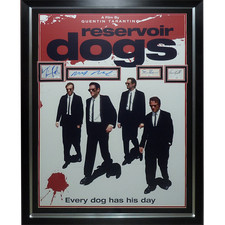 Reservoir Dogs Full-Size Movie Poster Deluxe Framed with 4 Cast Autographs - JSA picture