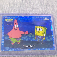 Topps 2025 Sapphire Chrome SpongeBob 25 #66 Wumbo Parallel Blue Refractor 97/99 picture