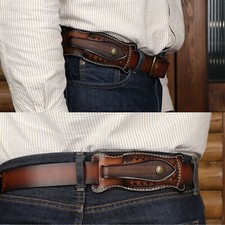 Leather Folding Blade Knife Sheath Belt Pocket Knives Case for Buck-Xmas Gift picture
