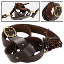Medieval Crusader Knights Templar Double Leather Large Belt Sword Frog Costume picture