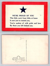 Patriotic, We're Proud of You Home Front Poem, Vintage Postcard picture