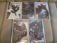 CARNAGE Marvel Limited Series #1-5, 1&2 HTF Variants (2010) Complete Set  picture