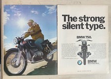 70s Vintage BMW Motorcycle Magazine Ad Poster Vtg Mens Wall Art Moto Racer Honda picture