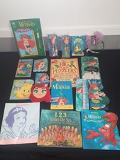 🐸 Huge Vintage Disney Little Mermaid Lot Of 18 New 90s Books Pencils Misc  picture