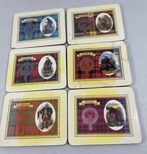 Vintage Clan Scottish Set of 6 Cork Coasters Manor Craft England picture