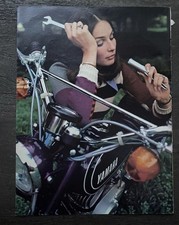 70s Vintage Yamaha Motorcycle Poster Magazine Ad 1970s Pinup Mechanic Moto Racer picture