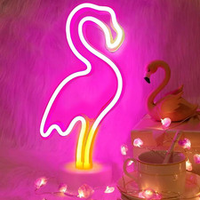 Flamingo Neon Sign, Pink LED Light Sign for Bedroom Girls Room Decor, Usb/Batter picture