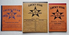 Vintage 1940s Lucky Star Pencil Tablets New Old Stock 3 Different picture