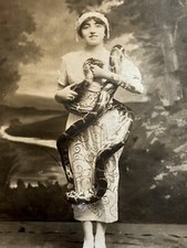Amazing Victorian Snake Charmer Sideshow Ringling Circus Photo Antique Barnum picture