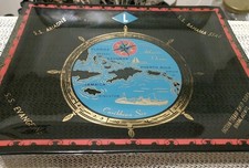 Eastern Steamship Corp General Agents Branded Vintage Glass Tray picture